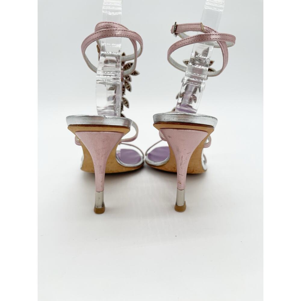 Giuseppe Zanotti Vintage Pink Metallic Crystal Embellished Strappy Sandals IT 38 - Picture 10 of 15